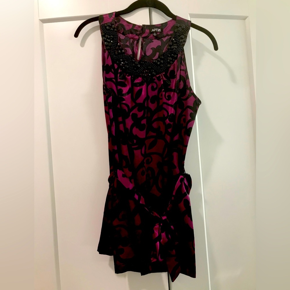 Beaded Satin tunic top